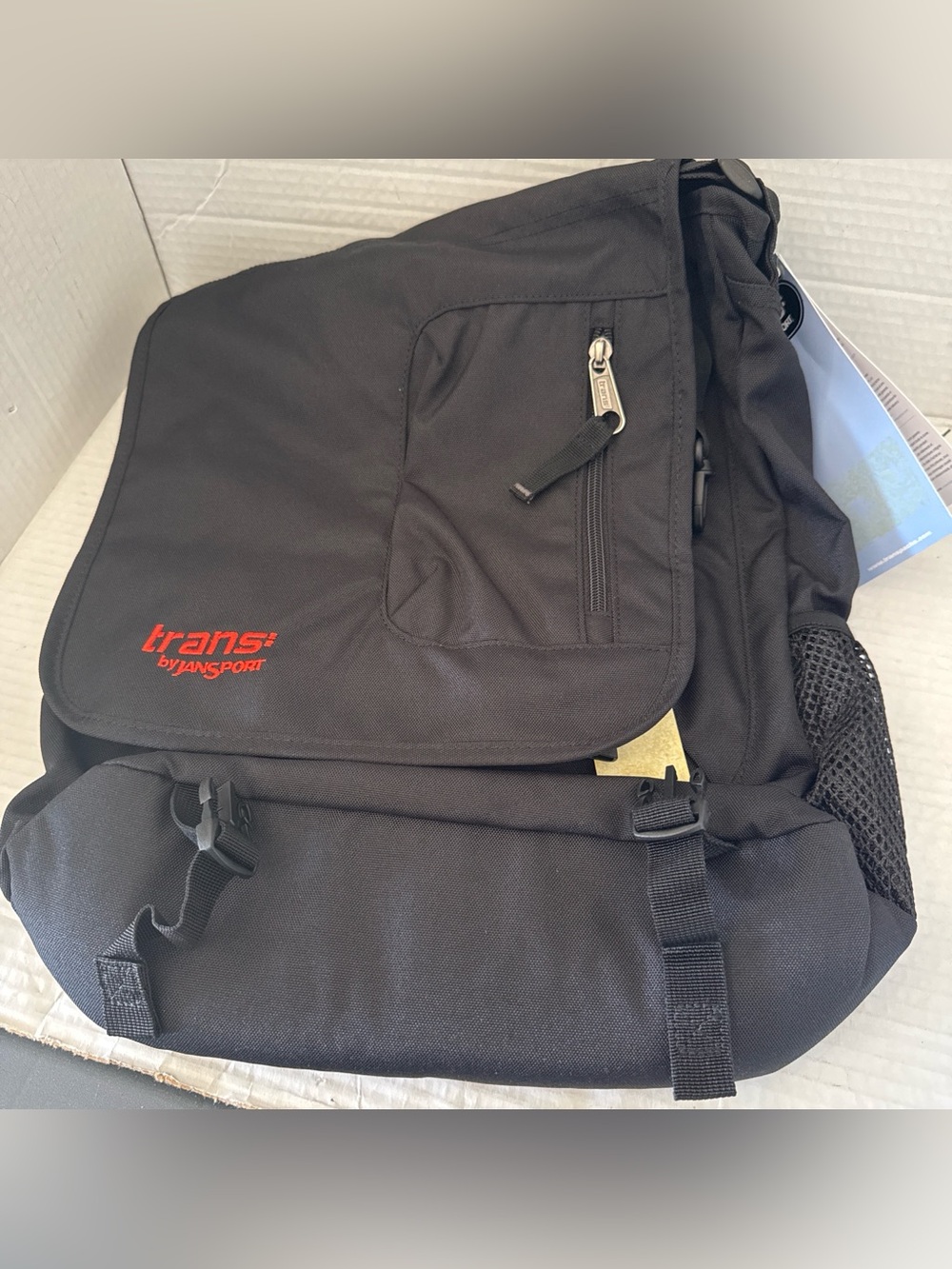 TRANS NWT Black Laptop Shoulder Bag  "Saphire" 14 x 12 inches Backpack NWT